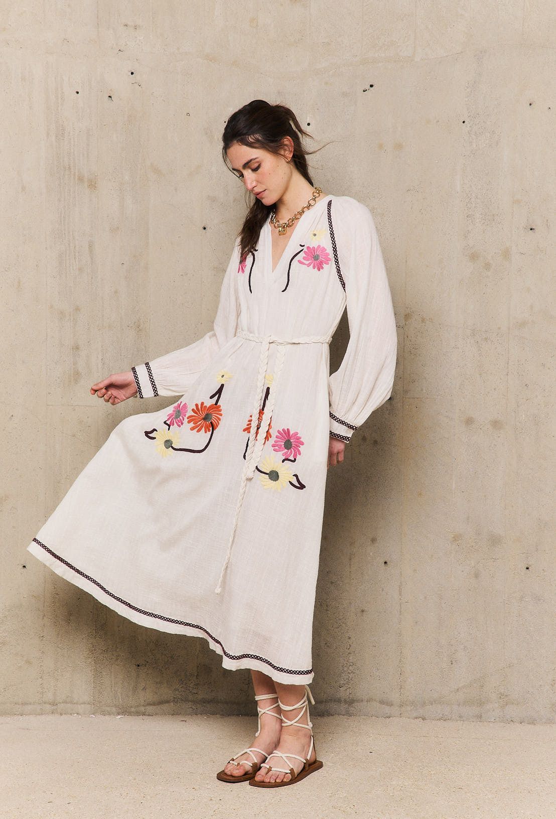 VESTIDO LARGO AUGUSTINE ECRU