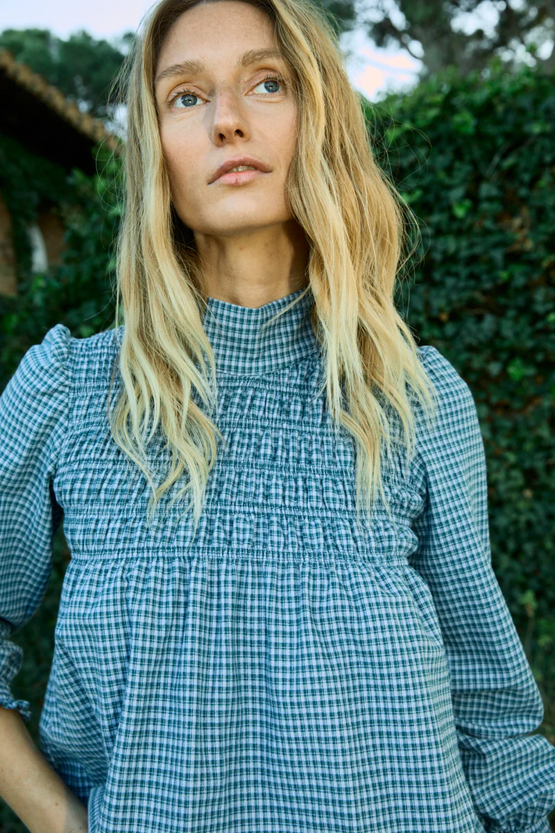 BLUSA ELINE BLUE CHECKS - Imagen 4