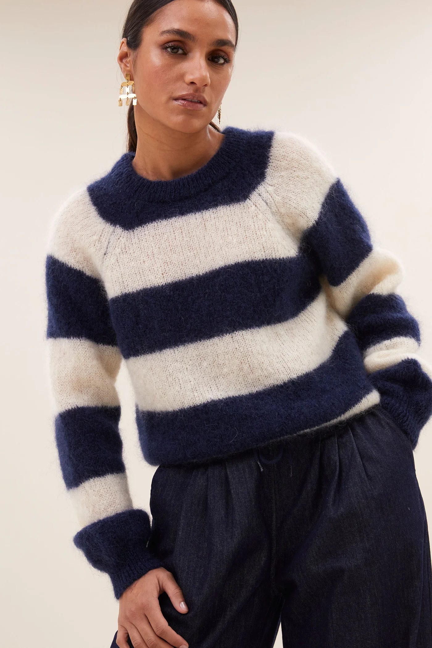 JERSEY SIAN STRIPE MIDNIGHT - Imagen 5