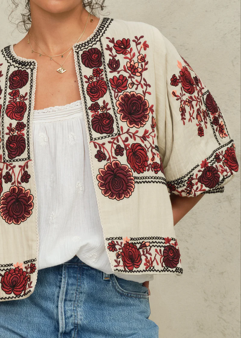 CHAQUETA GRETA ECRU RED - Imagen 2
